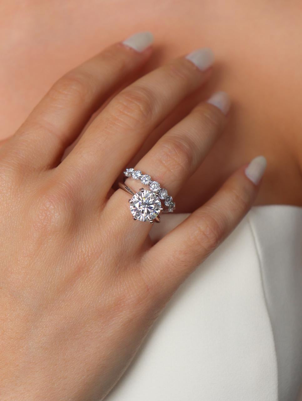 Double Solitaire Ring + half eternity ring size 18