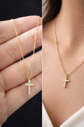 18k gold cross necklace