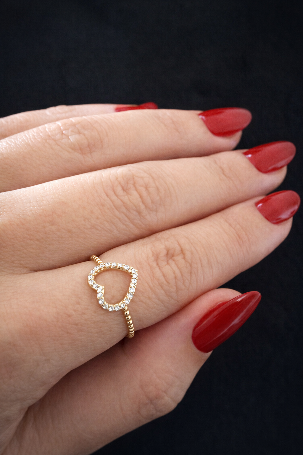 18k gold heart ring