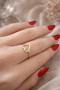 18k gold heart ring